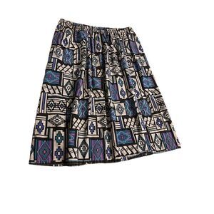 Vintage Handmade Women’s Aztec Southwestern Blue Knee Length Skirt Size 2X